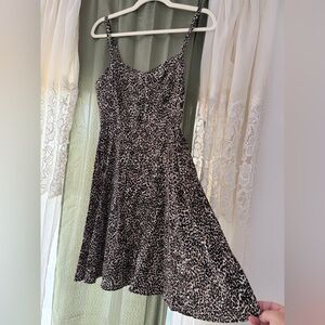 Old Navy Cami Mini Dress Size M Animal Print Smocked Back Fit And Flare Sexy